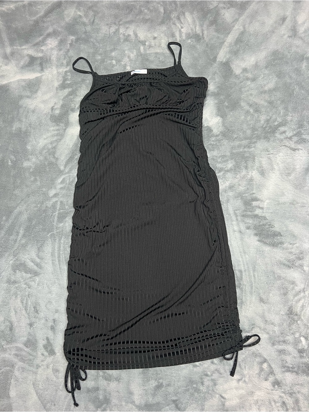 Valleygirl Black Ribbed Dress